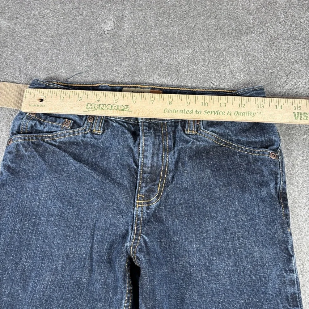 Old Navy Jeans Youth Boys 14 Straight Leg Dark Blue Denim‎ Flap Pockets Belt Y2K